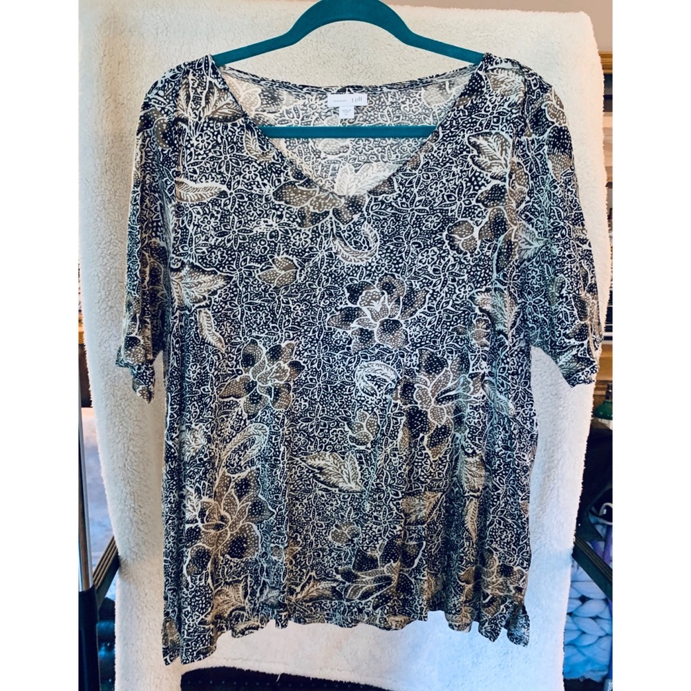 J. Jill Love Linen Printed Short Sleeve Top